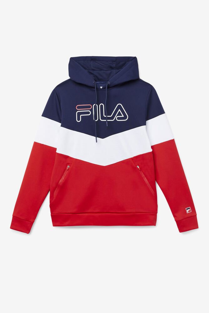 Fila Hoodie Gerado Tech Mens Navy/Red/White - India JFP-827154